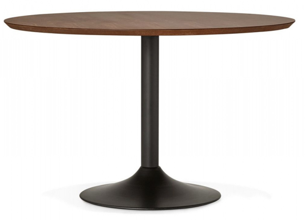 Masa dining/living rotunda Walter 120 cm MDF nuc, picior negru otel, DT00470WA - Kokoon [2]