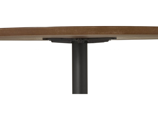 Masa dining/living rotunda Walter 120 cm MDF nuc, picior negru otel, DT00470WA - Kokoon [3]