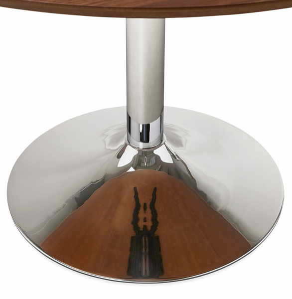 Masa rotunda nuc Bleta 120 cm MDF furnir natural / picior central crom otel, DT00500WA - Kokoon [8]