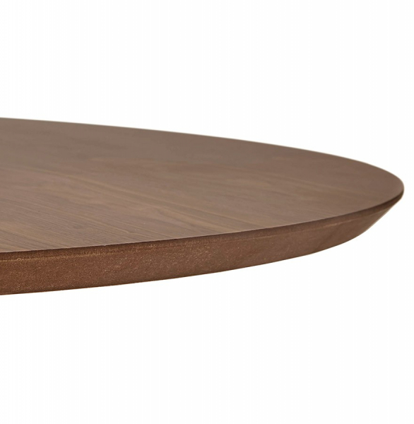 Masa rotunda nuc Bleta 120 cm MDF furnir natural / picior central crom otel, DT00500WA - Kokoon [6]