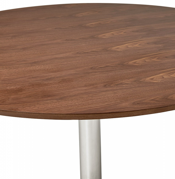 Masa rotunda nuc Bleta 120 cm MDF furnir natural / picior central crom otel, DT00500WA - Kokoon [5]