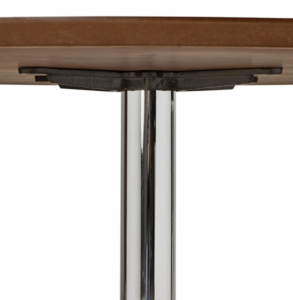 Masa rotunda nuc Bleta 120 cm MDF furnir natural / picior central crom otel, DT00500WA - Kokoon [7]