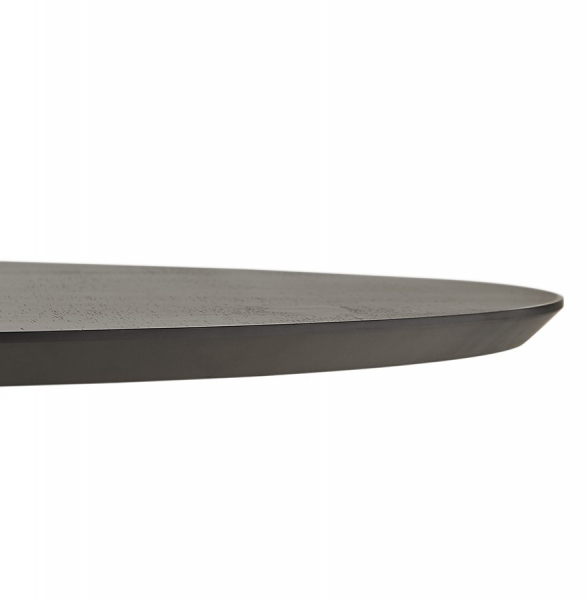 Masa rotunda neagra Bleta 90 cm MDF negru textura lemn, picior central crom otel, DT00700BL - Kokoon [5]