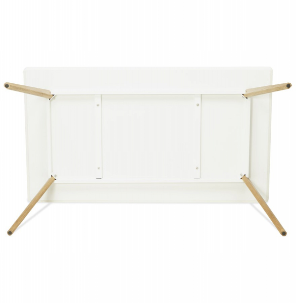 Masa dining Crush 160x90 cm stil scandinav MDF alb mat / picioare lemn stejar, DT00410WH - Kokoon [11]