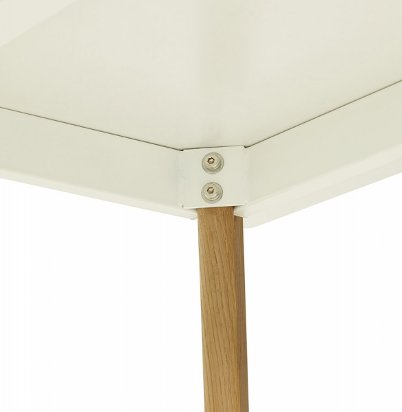 Masa dining Crush 160x90 cm stil scandinav MDF alb mat / picioare lemn stejar, DT00410WH - Kokoon [8]