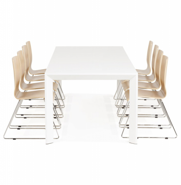 Masa extensibila alba Enkel 190-270x95 cm, MDF alb mat / picioare albe otel, DT00230WH - Kokoon [16]
