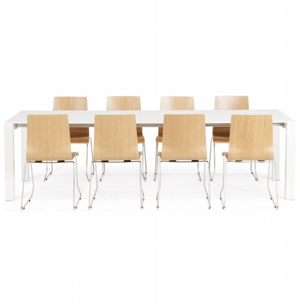 Masa extensibila alba Enkel 190-270x95 cm, MDF alb mat / picioare albe otel, DT00230WH - Kokoon [15]