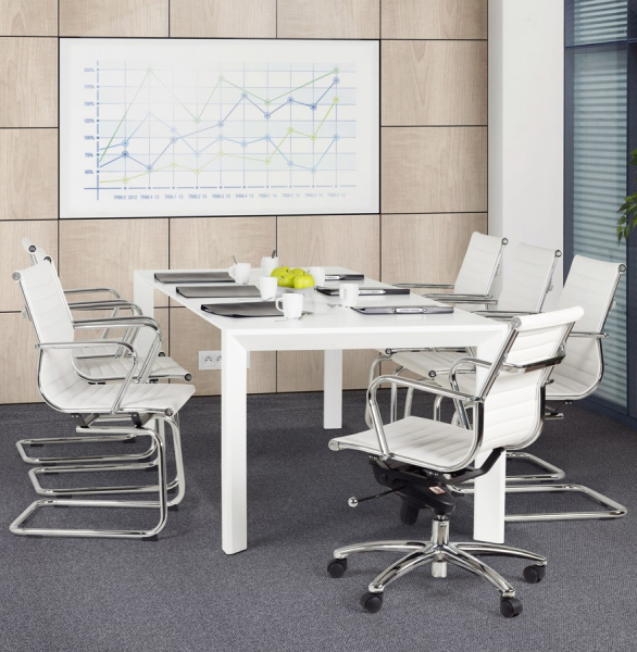 Masa extensibila alba Enkel 190-270x95 cm, MDF alb mat / picioare albe otel, DT00230WH - Kokoon [20]