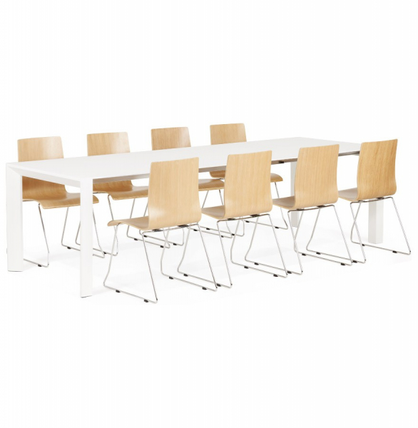 Masa extensibila alba Enkel 190-270x95 cm, MDF alb mat / picioare albe otel, DT00230WH - Kokoon [14]