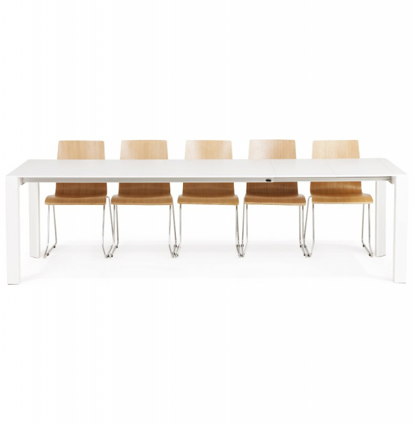 Masa extensibila alba Enkel 190-270x95 cm, MDF alb mat / picioare albe otel, DT00230WH - Kokoon [17]