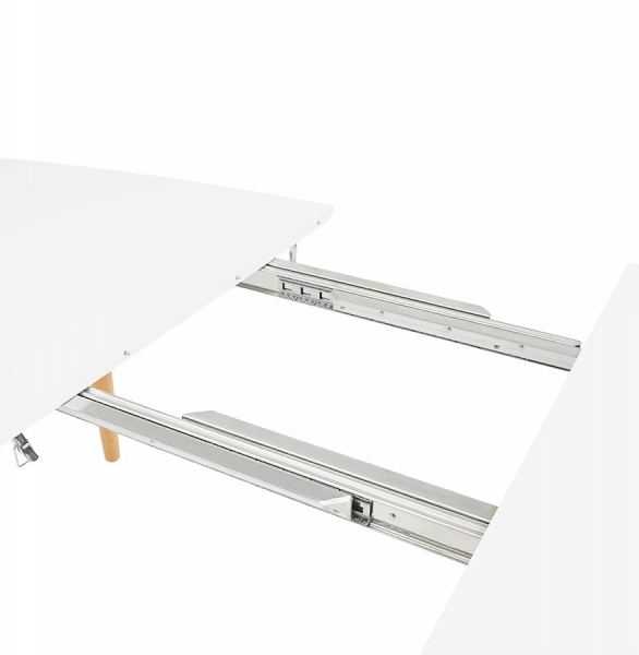 Masa dining extensibila alba Etenda 170-270x100 cm stil scandinav, MDF alb mat / picioare fag, DT00540WHNA - Kokoon [18]