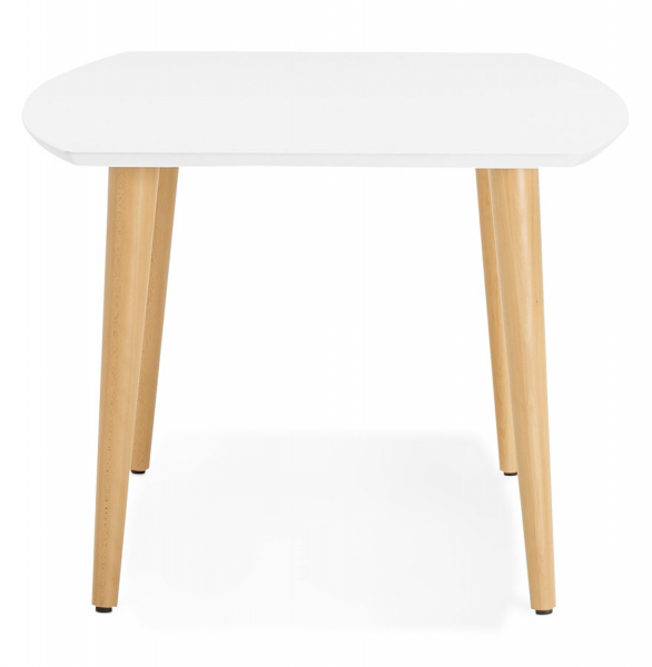 Masa dining extensibila alba Etenda 170-270x100 cm stil scandinav, MDF alb mat / picioare fag, DT00540WHNA - Kokoon [11]