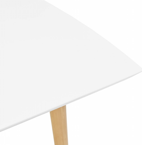 Masa dining extensibila alba Etenda 170-270x100 cm stil scandinav, MDF alb mat / picioare fag, DT00540WHNA - Kokoon [13]