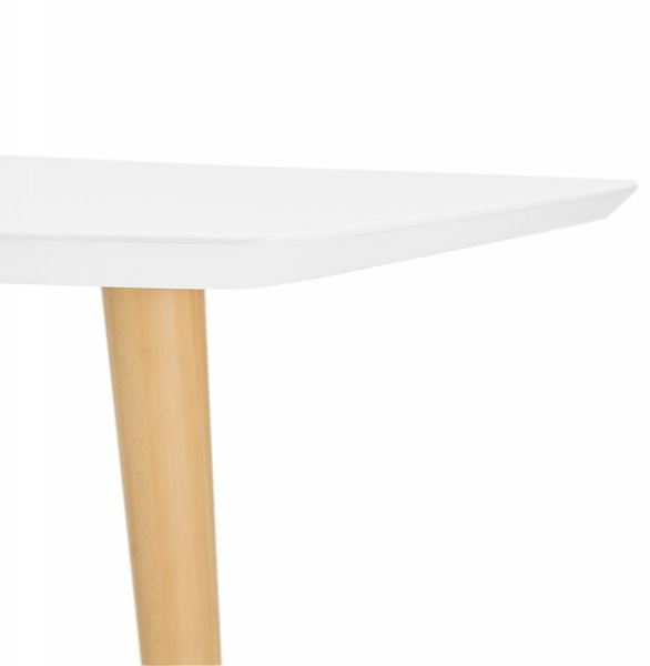 Masa dining extensibila alba Etenda 170-270x100 cm stil scandinav, MDF alb mat / picioare fag, DT00540WHNA - Kokoon [14]