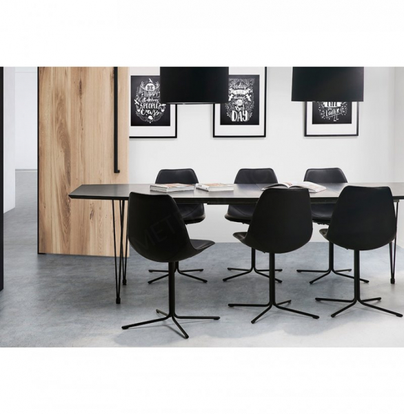 Masa extensibila Saija 170-270x100 cm MDF negru / otel, DT00580BL - Kokoon [9]