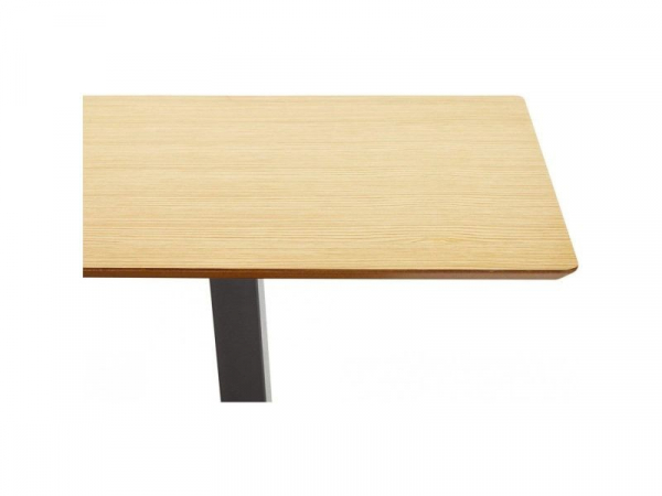 Masa dining/birou Hugo 150x70 cm MDF lemn natur stil industrial, picioare negre otel, DT00810NA - Kokoon [3]