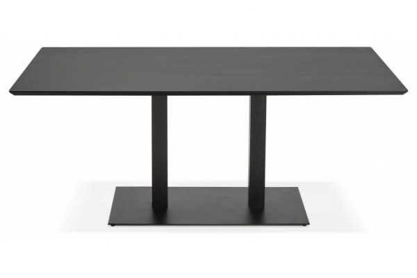 Masa dining neagra MDF Hugo 150x70 cm stil industrial, picioare negre otel, DT00800BL - Kokoon [2]