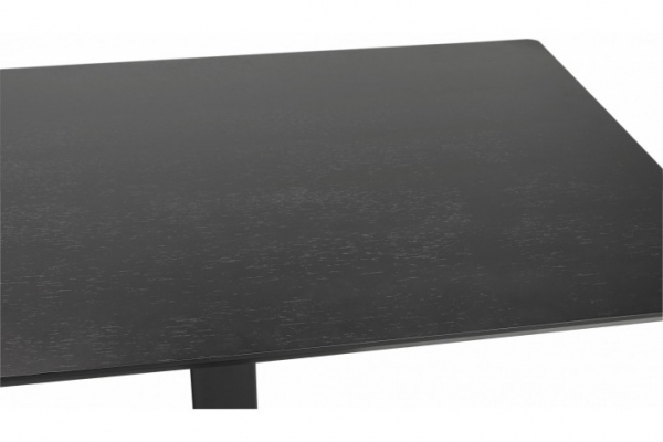 Masa dining neagra MDF Hugo 150x70 cm stil industrial, picioare negre otel, DT00800BL - Kokoon [6]