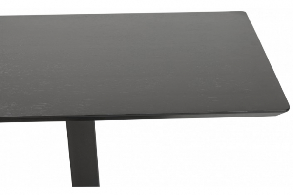 Masa dining neagra MDF Hugo 150x70 cm stil industrial, picioare negre otel, DT00800BL - Kokoon [4]