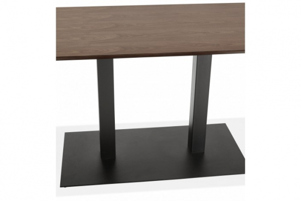 Masa dining/birou Hugo 150x70 cm MDF nuc stil industrial, picioare negre otel, DT00790WA - Kokoon [6]