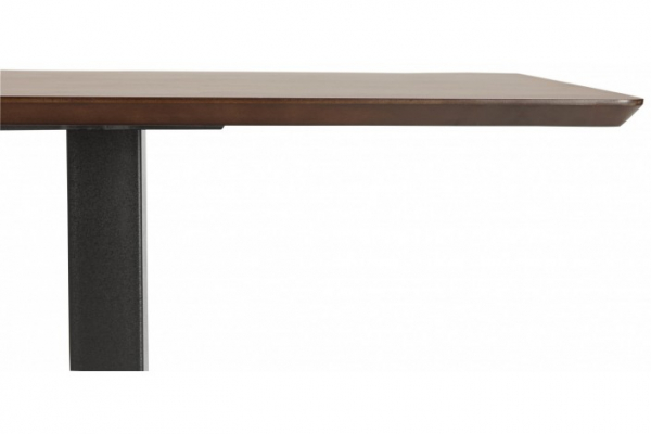 Masa dining/birou Hugo 150x70 cm MDF nuc stil industrial, picioare negre otel, DT00790WA - Kokoon [7]