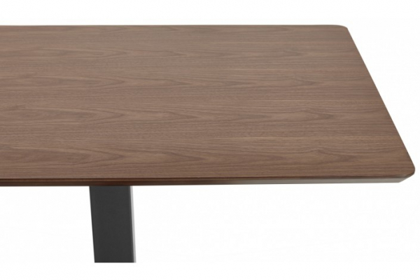 Masa dining/birou Hugo 150x70 cm MDF nuc stil industrial, picioare negre otel, DT00790WA - Kokoon [4]
