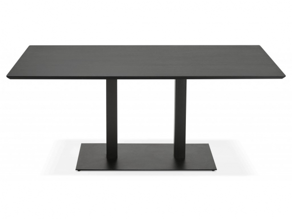 Masa dining/birou Hugo 180x90 cm MDF negru, stil industrial, picioare negre otel, DT00830BL - Kokoon [2]