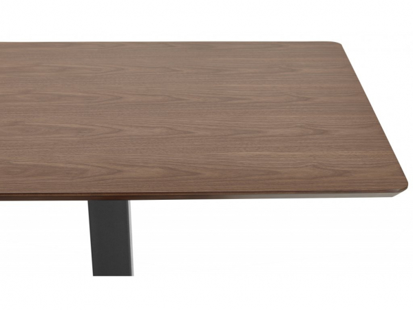 Masa dining Hugo 180x90 cm MDF nuc, stil industrial, picioare negre otel, DT00820WA - Kokoon [4]