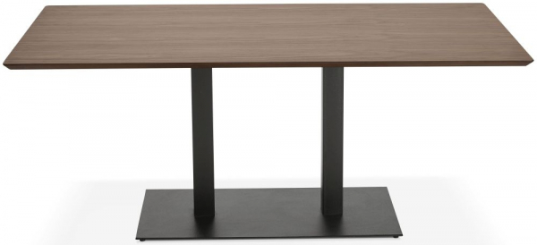 Masa dining Hugo 180x90 cm MDF nuc, stil industrial, picioare negre otel, DT00820WA - Kokoon [2]