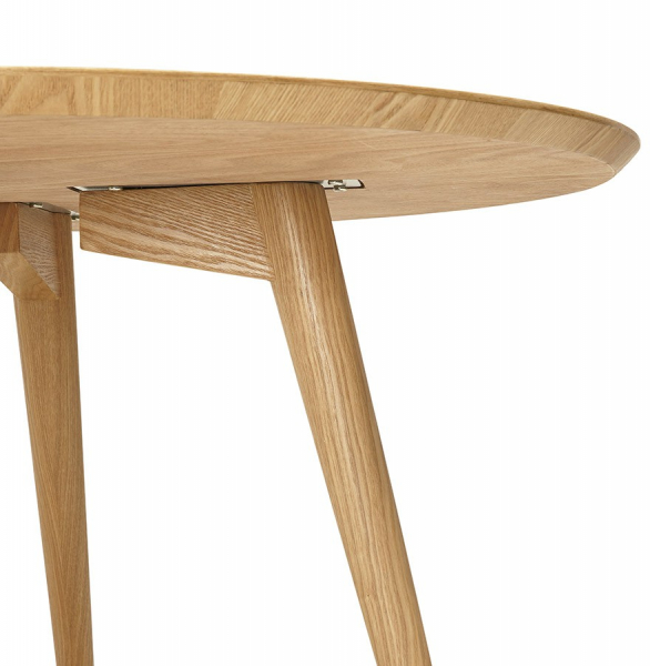 Masa rotunda lemn natur Janet 120 cm stil scandinav, MDF / picioare lemn masiv, DT00370NA - Kokoon [8]