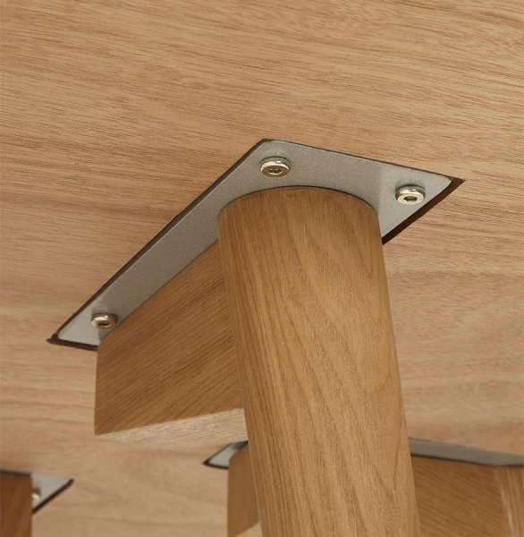 Masa rotunda lemn natur Janet 120 cm stil scandinav, MDF / picioare lemn masiv, DT00370NA - Kokoon [9]