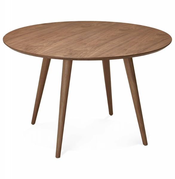 Masa rotunda nuc Janet 120 cm MDF furnir nuc / picioare lemn masiv, DT00400WA - Kokoon [4]
