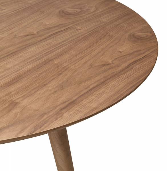 Masa rotunda nuc Janet 120 cm MDF furnir nuc / picioare lemn masiv, DT00400WA - Kokoon [5]