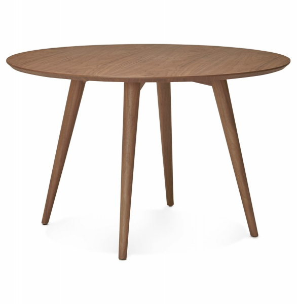 Masa rotunda nuc Janet 120 cm MDF furnir nuc / picioare lemn masiv, DT00400WA - Kokoon [3]
