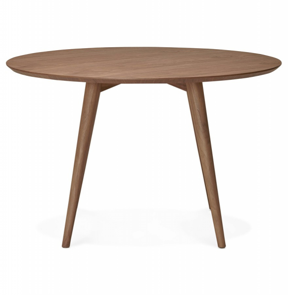 Masa rotunda nuc Janet 120 cm MDF furnir nuc / picioare lemn masiv, DT00400WA - Kokoon [2]