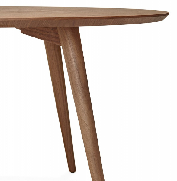 Masa rotunda nuc Janet 120 cm MDF furnir nuc / picioare lemn masiv, DT00400WA - Kokoon [8]