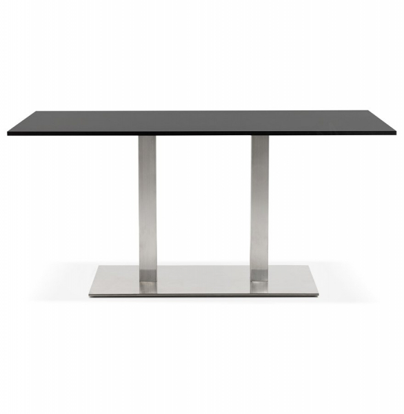 Masa dining neagra Jock 160x80 cm blat negru / picioare otel / talpa subtire, DT00850BL - Kokoon [2]