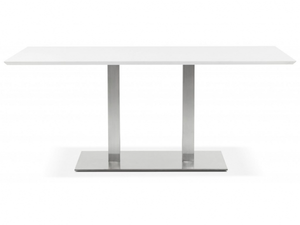 Masa dining alba Jock 180x90 cm MDF alb / picioare otel / talpa subtire, DT00910WH - Kokoon [2]