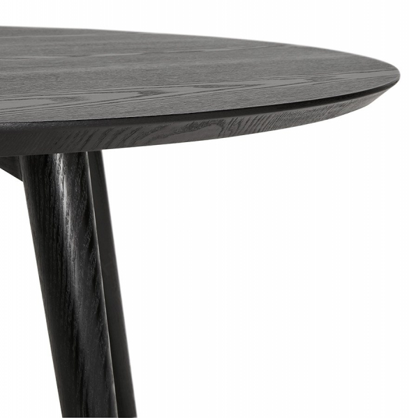 Masa rotunda dining neagra Janet 120 cm blat MDF lemn negru, picioare negre lemn masiv, DT00990BL - Kokoon [5]