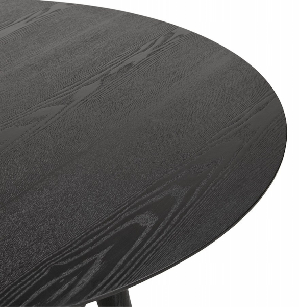 Masa rotunda dining neagra Janet 120 cm blat MDF lemn negru, picioare negre lemn masiv, DT00990BL - Kokoon [3]