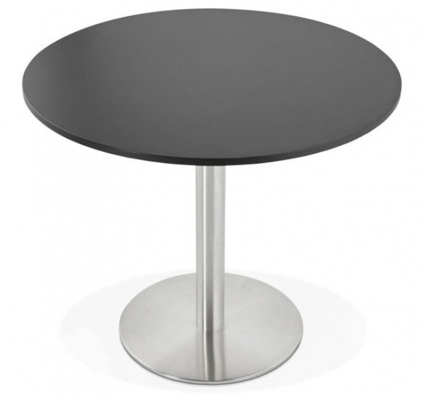 Masa living rotunda neagra Tyra 90 cm picior otel talpa subtire, blat pal melaminat, DT00730BL - Kokoon [2]