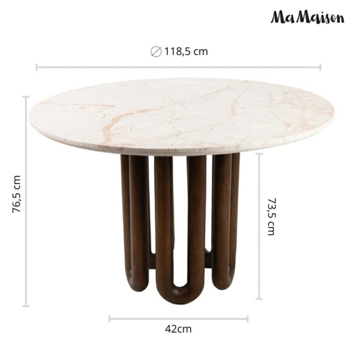 Masă de Dining Celta 120 118,5x118,5x76,5 cm, Maro - MaMaison [10]