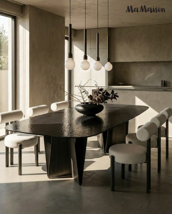 Masă de Dining Dune 240x120,5x75 cm, Negru - MaMaison [8]