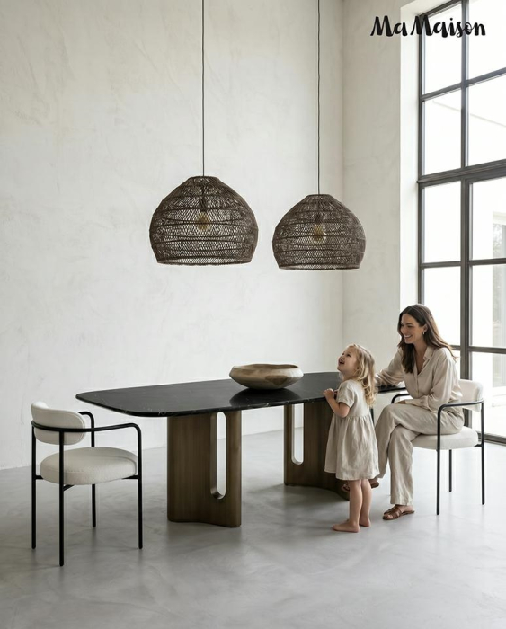 Masă de Dining Essenza 240x120x75,5 cm, Negru Auriu - MaMaison [8]