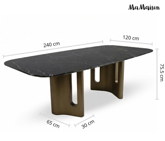 Masă de Dining Essenza 240x120x75,5 cm, Negru Auriu - MaMaison [11]