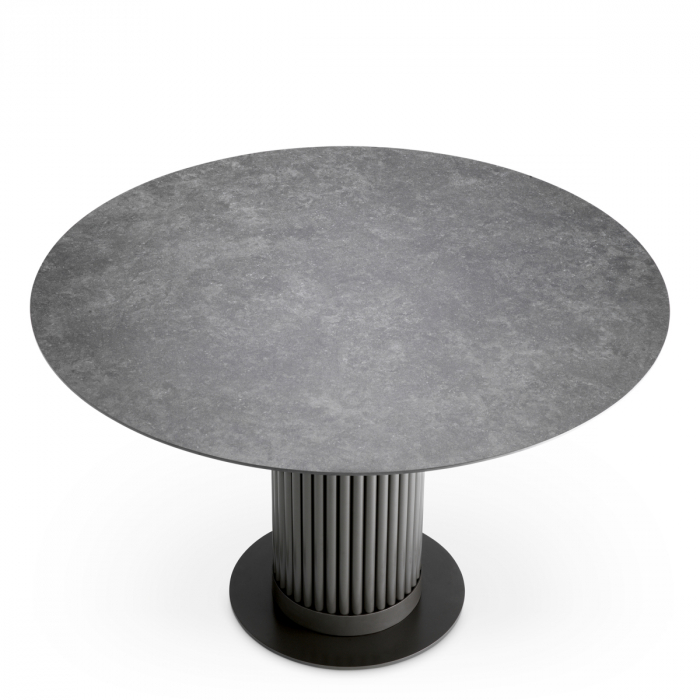   Masă de dining exterioară Volterra cu blat rotund cu aspect de marmură 117743 EICHHOLTZ [3]