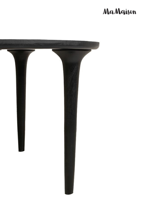 Masă de Dining Laminar 120x120x76 cm, Lemn Mango Negru - MaMaison [3]