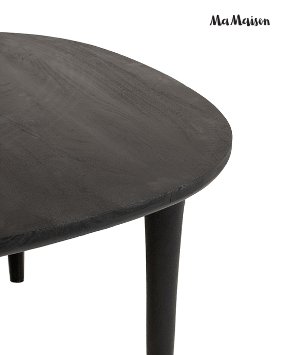 Masă de Dining Laminar 120x120x76 cm, Lemn Mango Negru - MaMaison [2]