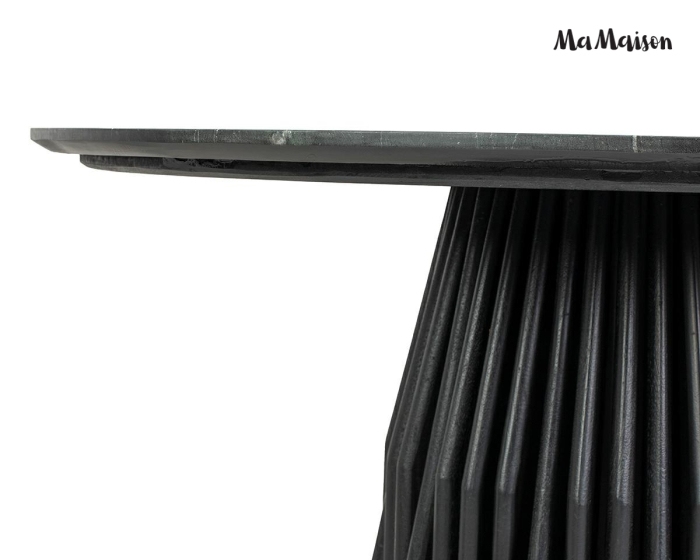 Masă de Dining Levante 120x120x78 cm, Negru Marmură - MaMaison [4]