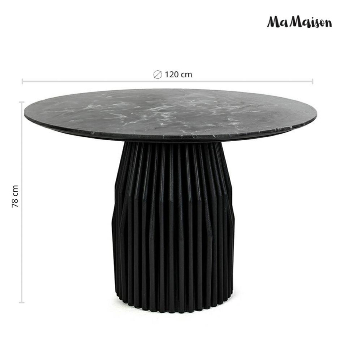 Masă de Dining Levante 120x120x78 cm, Negru Marmură - MaMaison [7]